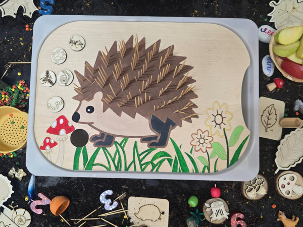 لوح القنفذ الحسي الخشبي