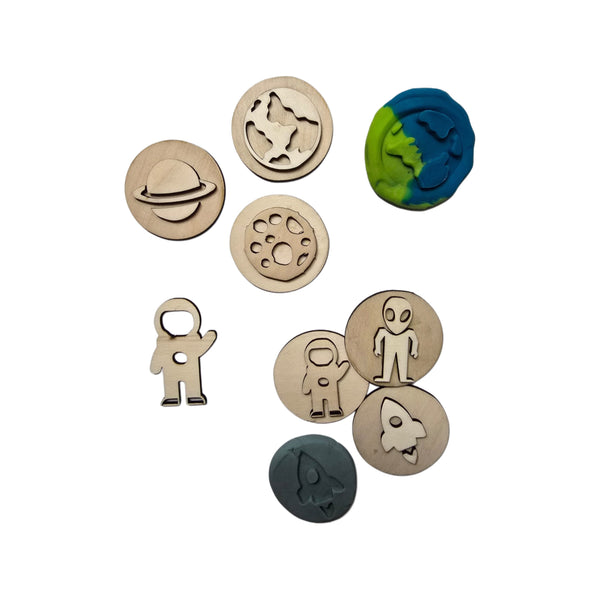 طوابع خشبية عالم الفضاء