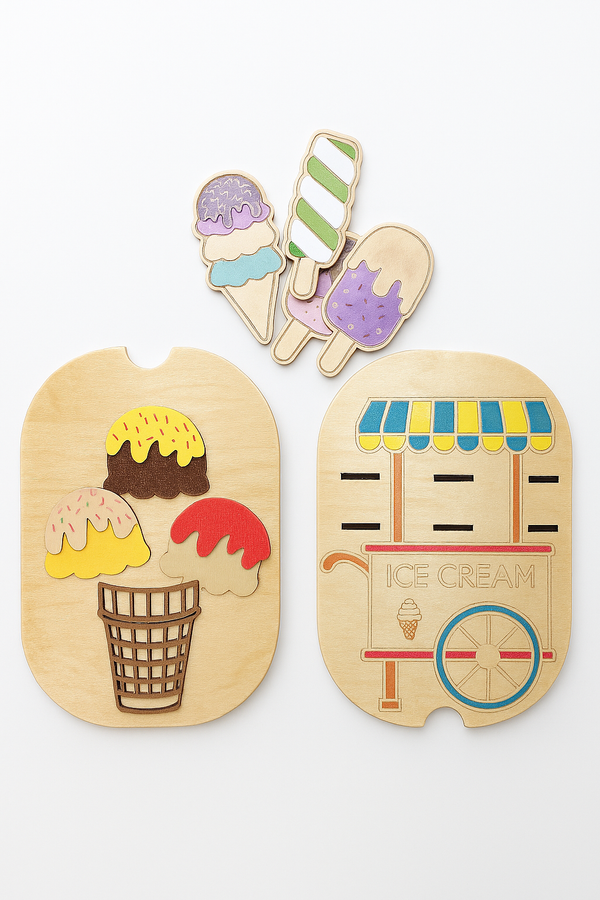 لعبة الأيس كريم الخشبية
