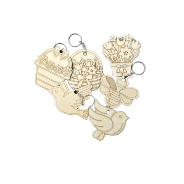 توزيعات فصل الربيع الخشبية للتلوين