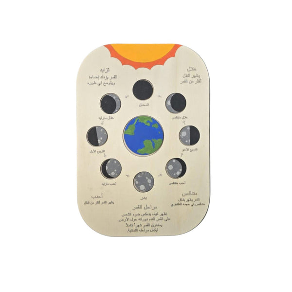 لوح اطوار القمر الخشبي