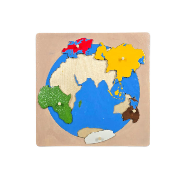 لعبة تعلم القارات للأطفال من LITTLE ARTIST مع قطع ألغاز ملونة لخريطة العالم