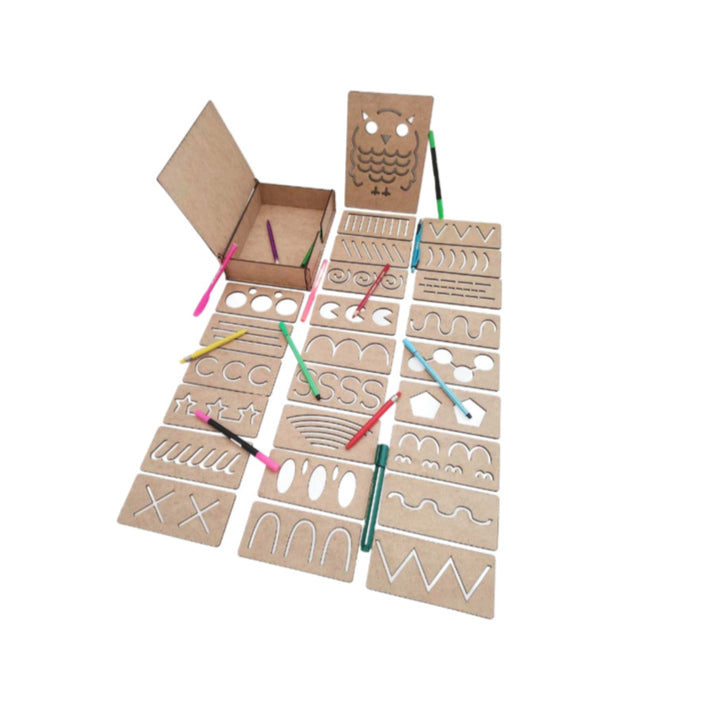 مجموعة قوالب خشبية للحروف الأبجدية العربية من Little Artist لتعلم الأطفال والتعليم.
