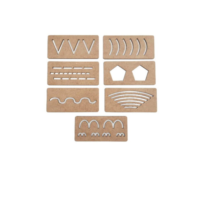 مجموعة من سبع قوالب إبداعية من Little Artist للرسم بالأشكال الهندسية والأنماط.