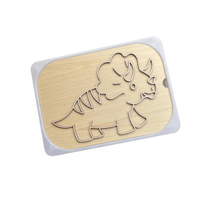 أحجية خشبية على شكل تريسييراتوبس من Little Artist للأطفال مع تصميم جذاب ومواد آمنة
