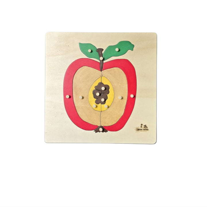لعبة أحجية تفاحة تعليمية من LITTLE ARTIST مصنوعة من الخشب الملون لأنشطة تعلم ممتعة