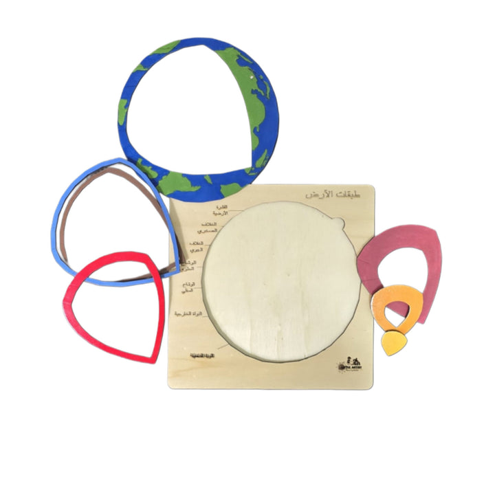 لعبة ترتيب الأشكال الهندسية التعليمية المصنوعة من الخشب للأطفال من LITTLE ARTIST، تحتوي على أشكال هندسية ملونة.