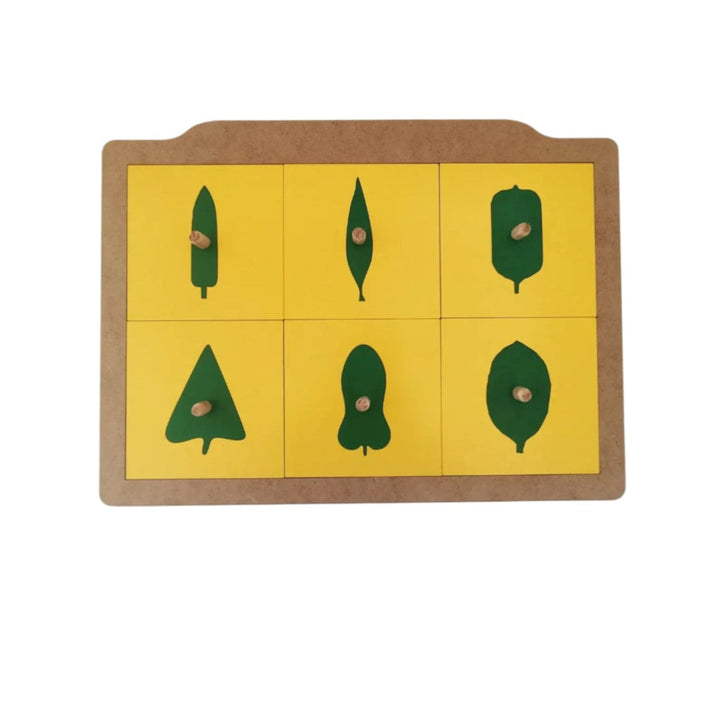 لعبة الألغاز لمطابقة أشكال الأوراق من LITTLE ARTIST مع ست قطع للعب التعليمي.
