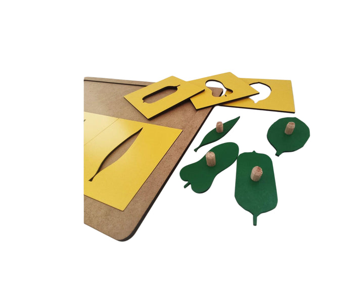 مجموعة قوالب الأوراق من Little Artist مع قوالب صفراء وخضراء لمشاريع الفن الإبداعية.
