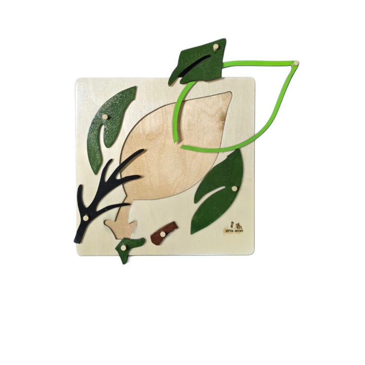 ألعاب أحجية خشبية تعليمية للأطفال من LITTLE ARTIST تتميز بتصميم طائر مع قطع ملونة