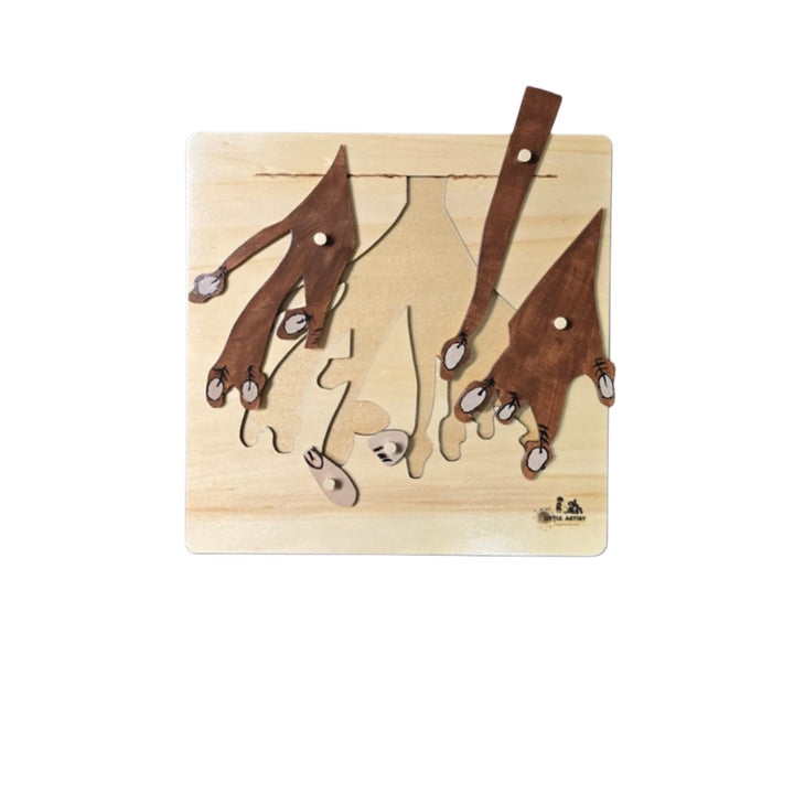 ألعاب أحجية خشبية تعليمية من LITTLE ARTIST تتميز بأشكال حيوانات مرسومة يدويًا للتعلم التفاعلي