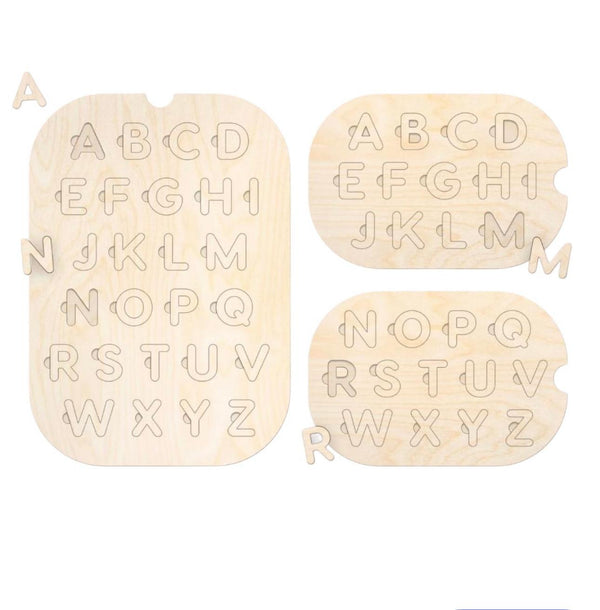 LITTLE ARTIST لعبة تعلم الأبجدية الحسية with wooden letter cutouts for sensory learning activities