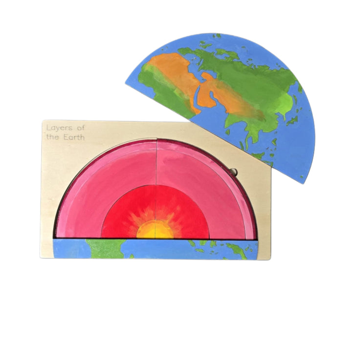 لعبة طبقات الأرض التفاعلية من LITTLE ARTIST مع أقسام ملونة تُظهر طبقات الأرض.