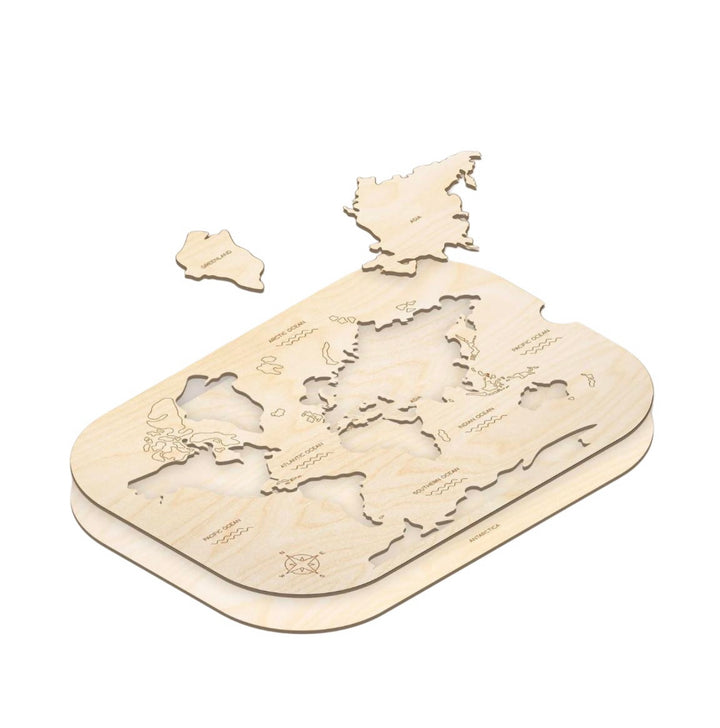 LITTLE ARTIST kids interactive globe puzzle with wooden map pieces for educational fun