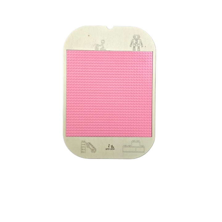 لوحة خشبية متوافقة مع ليغو من Little Artist باللون الوردي للبناء الإبداعي واللعب.
