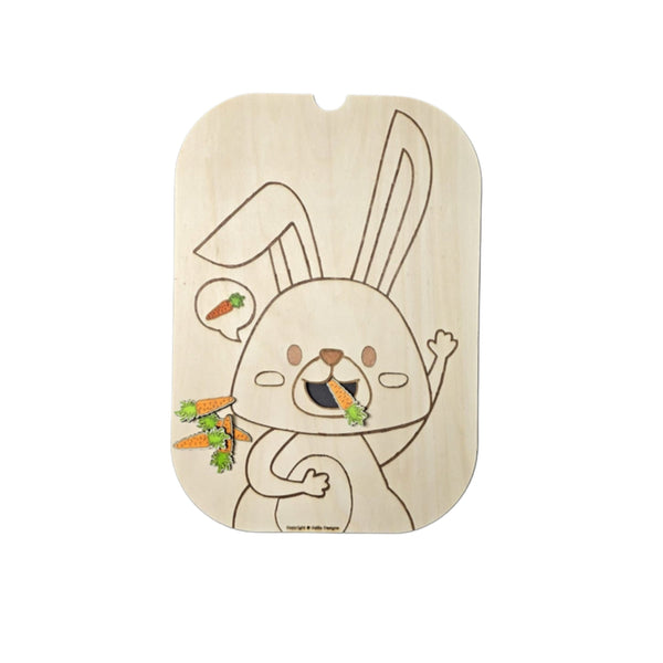 لعبة الأرنب بطريقة مونتيسوري من LITTLE ARTIST مصنوعة من الخشب، تتميز بأرنب يحمل الجزر للعب الخيالي.
