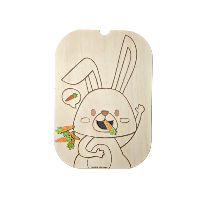 لعبة الأرنب بطريقة مونتيسوري من LITTLE ARTIST مصنوعة من الخشب، تتميز بأرنب يحمل الجزر للعب الخيالي.