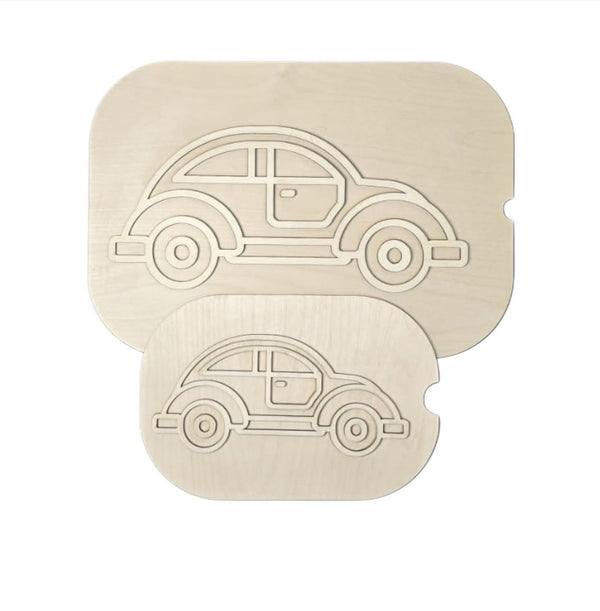 لعبة أحجية سيارة مونتيسوري من LITTLE ARTIST مصنوعة من الخشب مع تصميمين لسيارتين للعب التعليمي