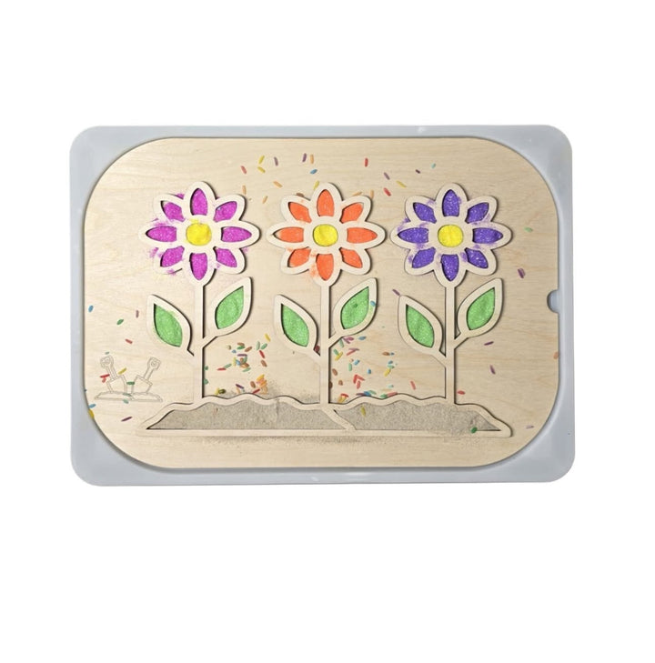 لوحة نشاط زهور خشبية ملونة من LITTLE ARTIST، مثالية كألعاب مونتيسوري تعليمية للعب الإبداعي