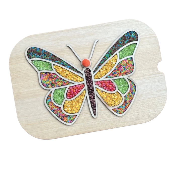 لعبة مونتيسوري خشبية بتصميم فراشة ملونة للعب التعليمي وتطوير المهارات الحركية الدقيقة