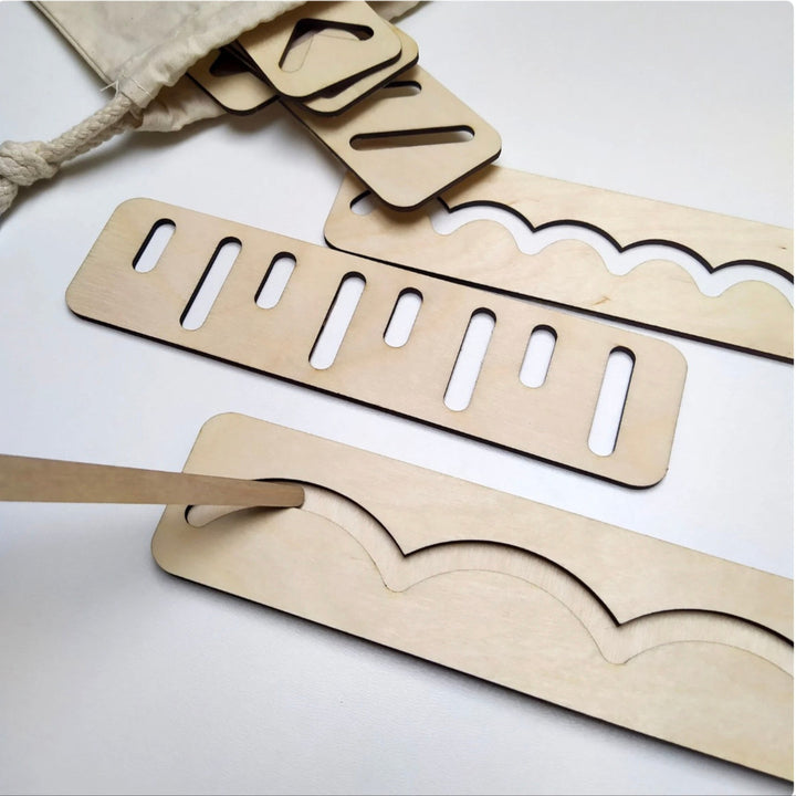 مواد التعلم الحسية من LITTLE ARTIST مصنوعة من الخشب مع أشكال مقطوعة متنوعة للأنشطة التعليمية العملية
