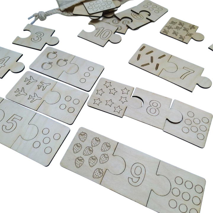 ألغاز التعلم الحسي من LITTLE ARTIST المصنوعة من الخشب والتي تحتوي على أرقام وأشكال لتعزيز تطوير الطفولة المبكرة
