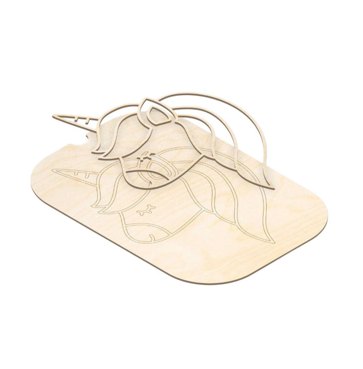 Wooden Unicorn Silhouette Puzzle by LITTLE ARTIST for creative and educational play