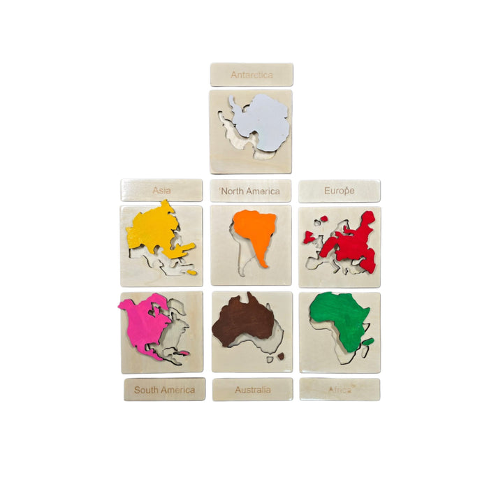 لعبة الألغاز الخشبية من LITTLE ARTIST لخريطة العالم مع قطع جغرافية ملونة لتعلم الجغرافيا